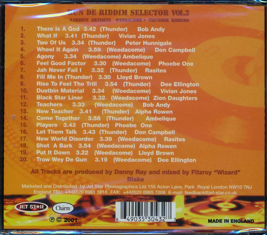 Vivan Jones, Peter Hunningale, Lloyd Brown, Don Campbell, Etc. - Run De Rhythm Selector Volume 2: Weedacome & Thunder Riddims (20 tracks)