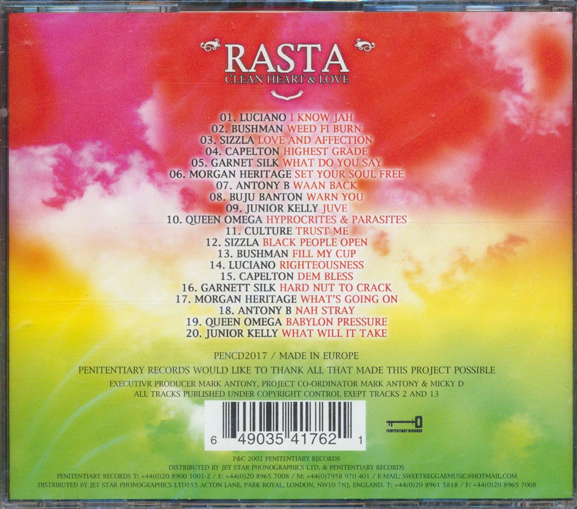 Garnett Silk, Capleton, Queen Omega, Etc. - Rasta: Clean Heart & Love (20 tracks)