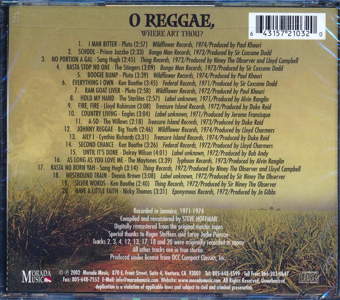 Ken Boothe, Maytones, Lloyd Robinson, Delroy Wilson, Etc. - O Reggae, Where Art Thou? (20 tracks)