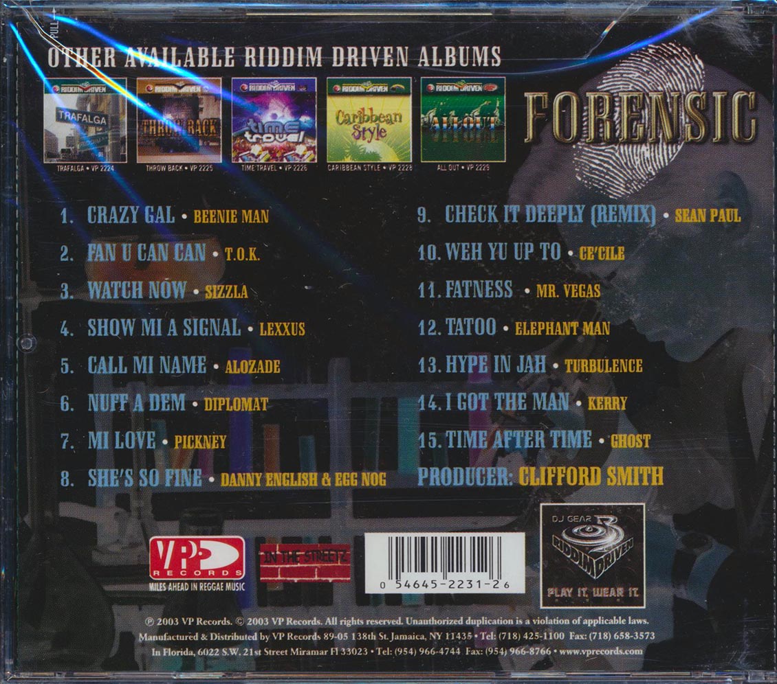 Sizzla, Mr. Vegas, Sean Paul, Etc. - Riddim Driven: Forensic (rhythm: "Forensic")