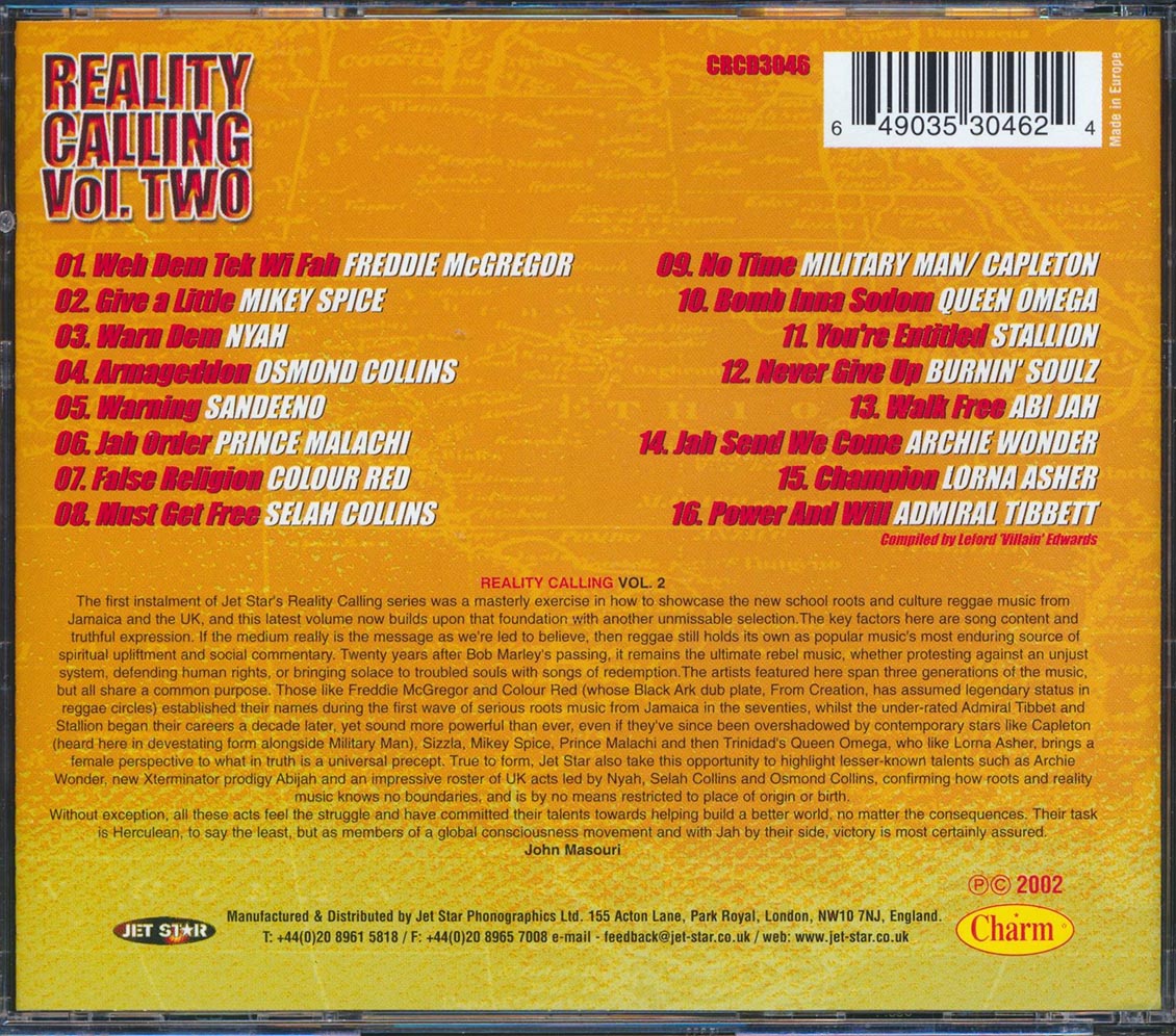 Admiral Tibet, Sandeeno, Freddie McGregor, Etc. - Reality Calling Volume 2