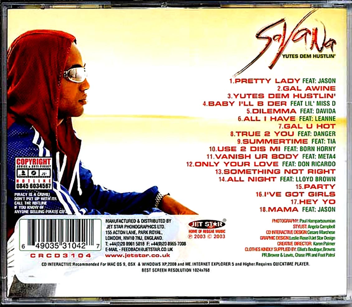Savana - Yutes Dem Hustlin' (2xCD)