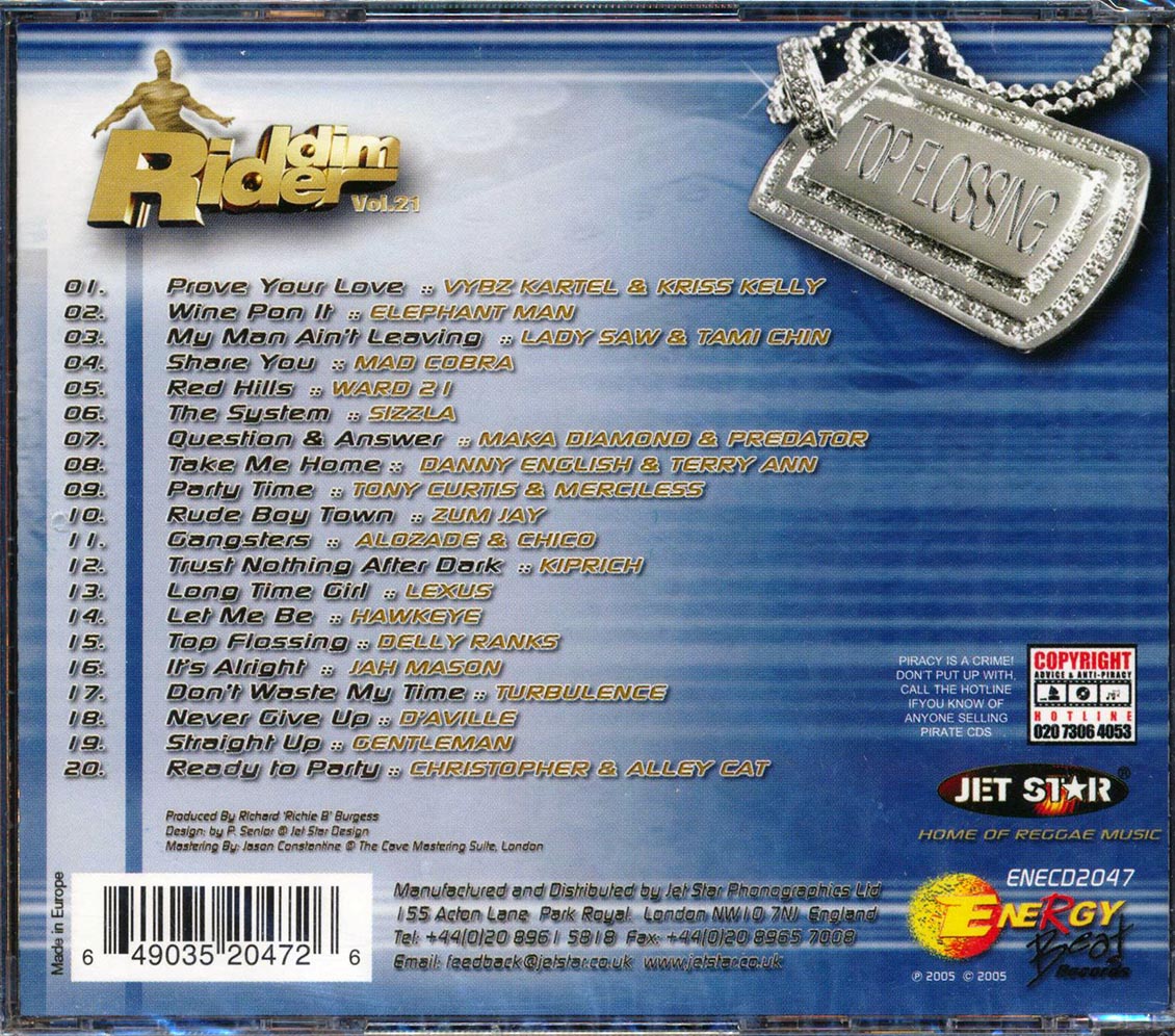 Gentleman, Jah Mason, Sizzla, Etc. - Riddim Rider: Top Flossing (rhythm: "Top Flossing") (20 tracks)