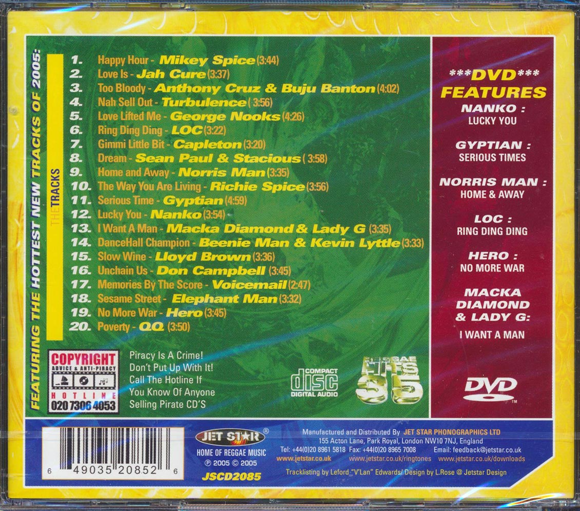 Gyptian, Jah Cure, Buju Banton, Etc. - Reggae Hits Volume 35 (20 tracks) (incl. DVD)