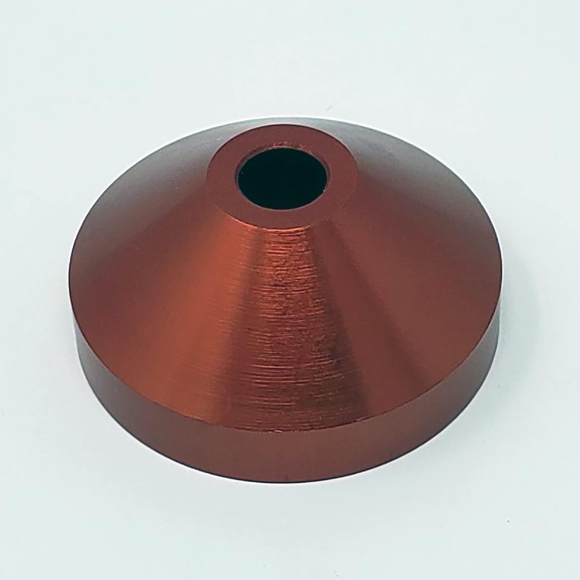 45rpm Spindle Adapter - Solid Aluminum, RED Color, cone-shaped