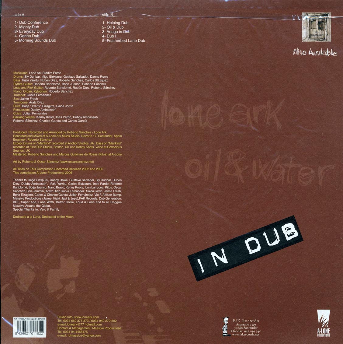 Lone Ark Riddim Force - Oil & Water In Dub