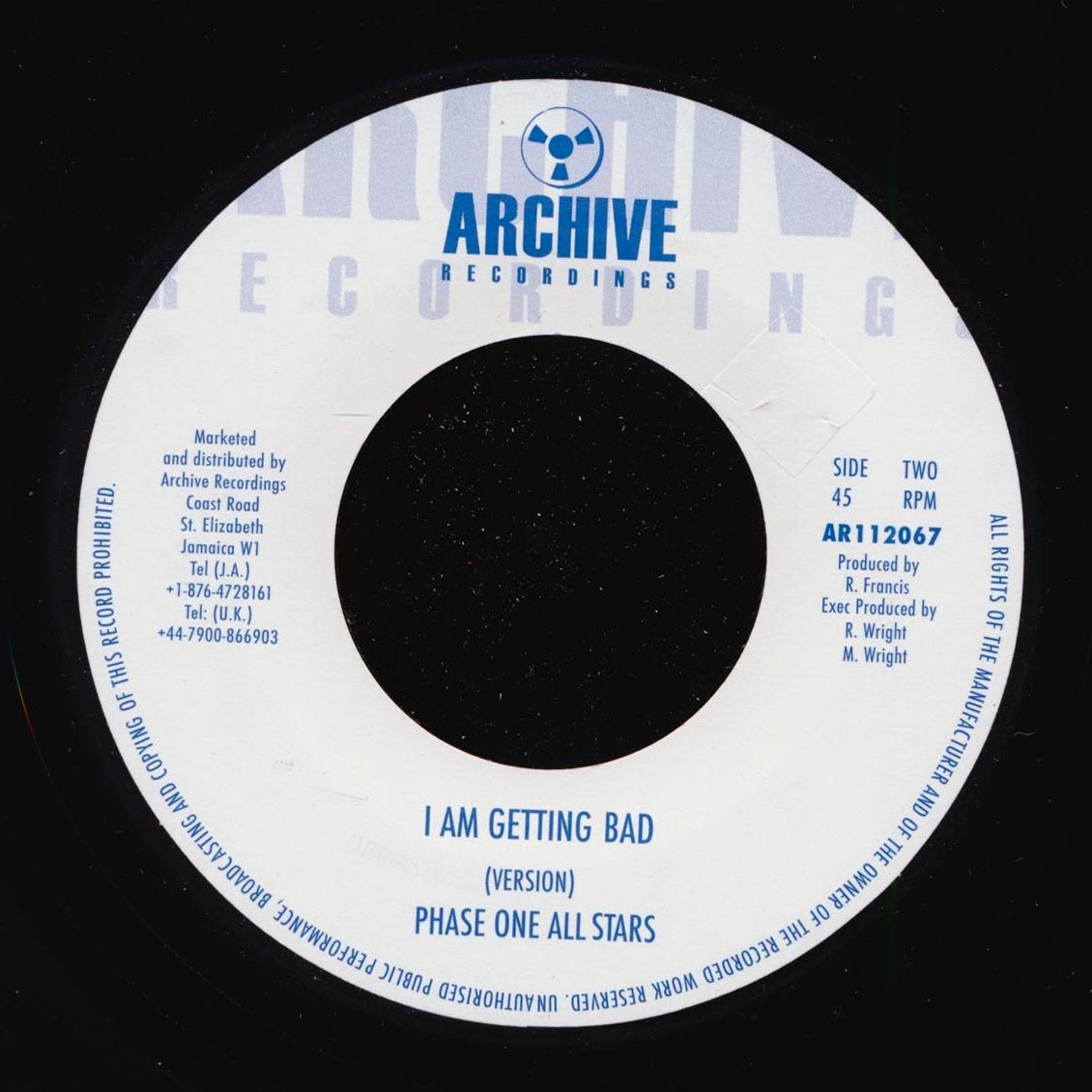 Steve Baswell - I Am Getting Bad  /  Phase One All Stars - I Am Getting Bad (UK press)