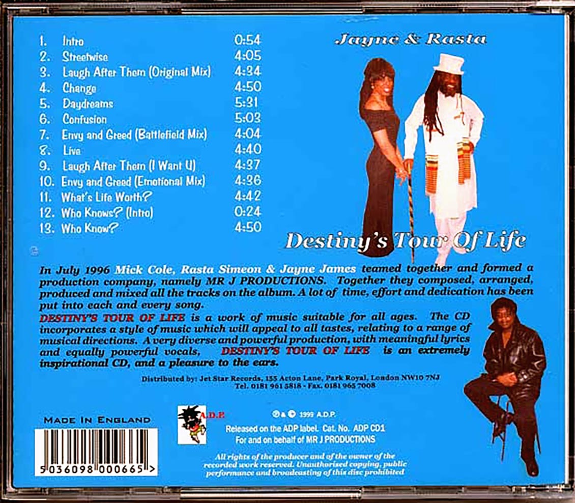 Jayne & Rasta - Destiny's Tour Of Life