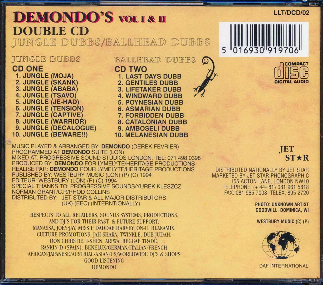 Demondo - Jungle Dubbs + Baldhead Dubbs (20 tracks) (2xCD)