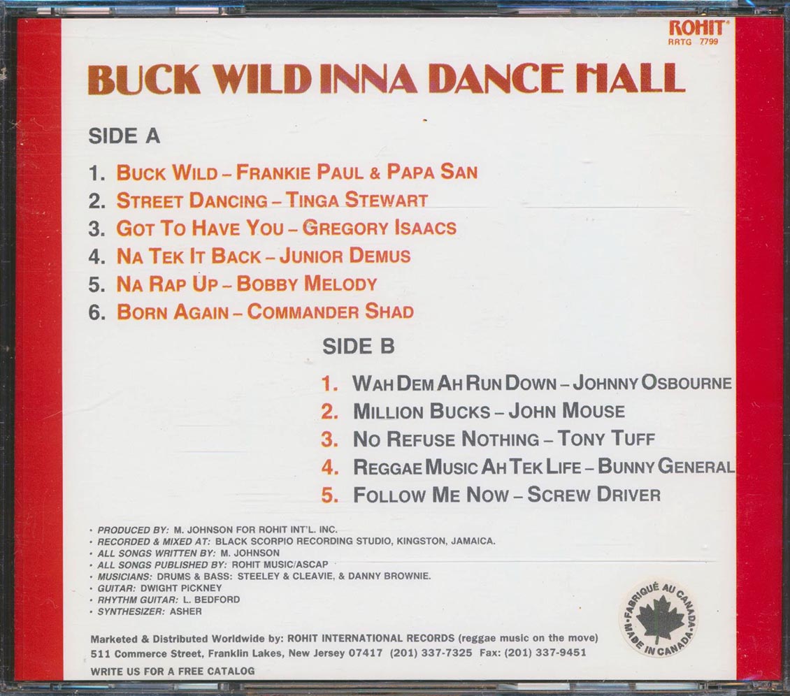 Johnny Osbourne, Papa San, Frankie Paul, Bunny General, Screwdriver, Etc. - Buck Wild Inna Dance Hall ('Buck Wild' Rhythm)