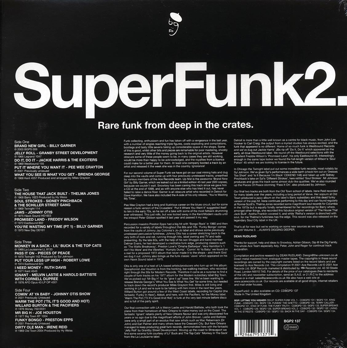 Billy Garner, Freddy Wilson, Johnny Otis Show, Etc. - Superfunk 2: Rare Funk From Deep In The Crates (2xLP)