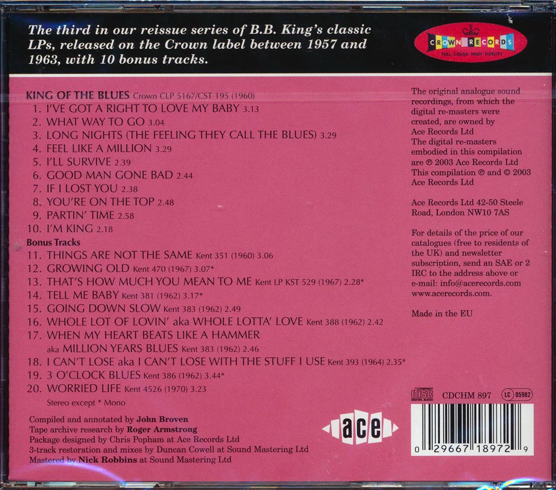 BB King - King Of The Blues (20 tracks)