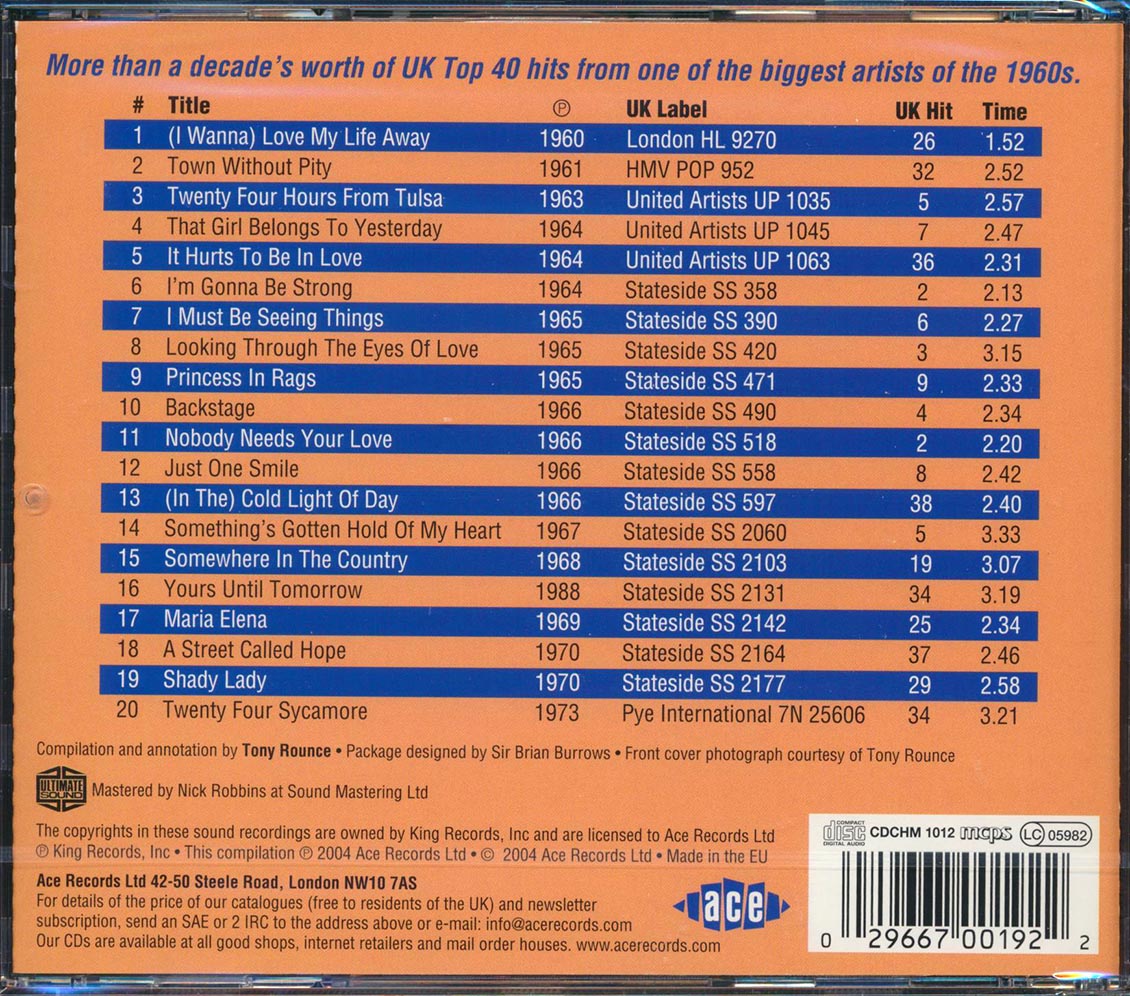 Gene Pitney - Gene Pitney's Big 20: All The UK Top 40 Hits 1961-1973 (20 tracks)