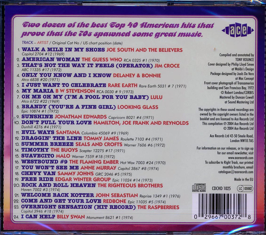 Various - The Hit List: 24 Hot 100 American Chartbusters Of The 1970s (24 tracks)