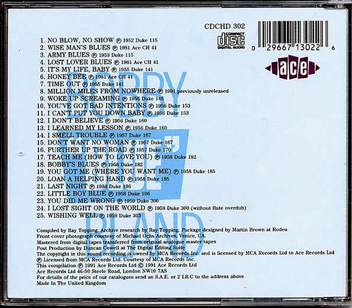 Bobby Blue Bland - The 3B Blues Boy: The Blues Years 1952-1959 (25 tracks)