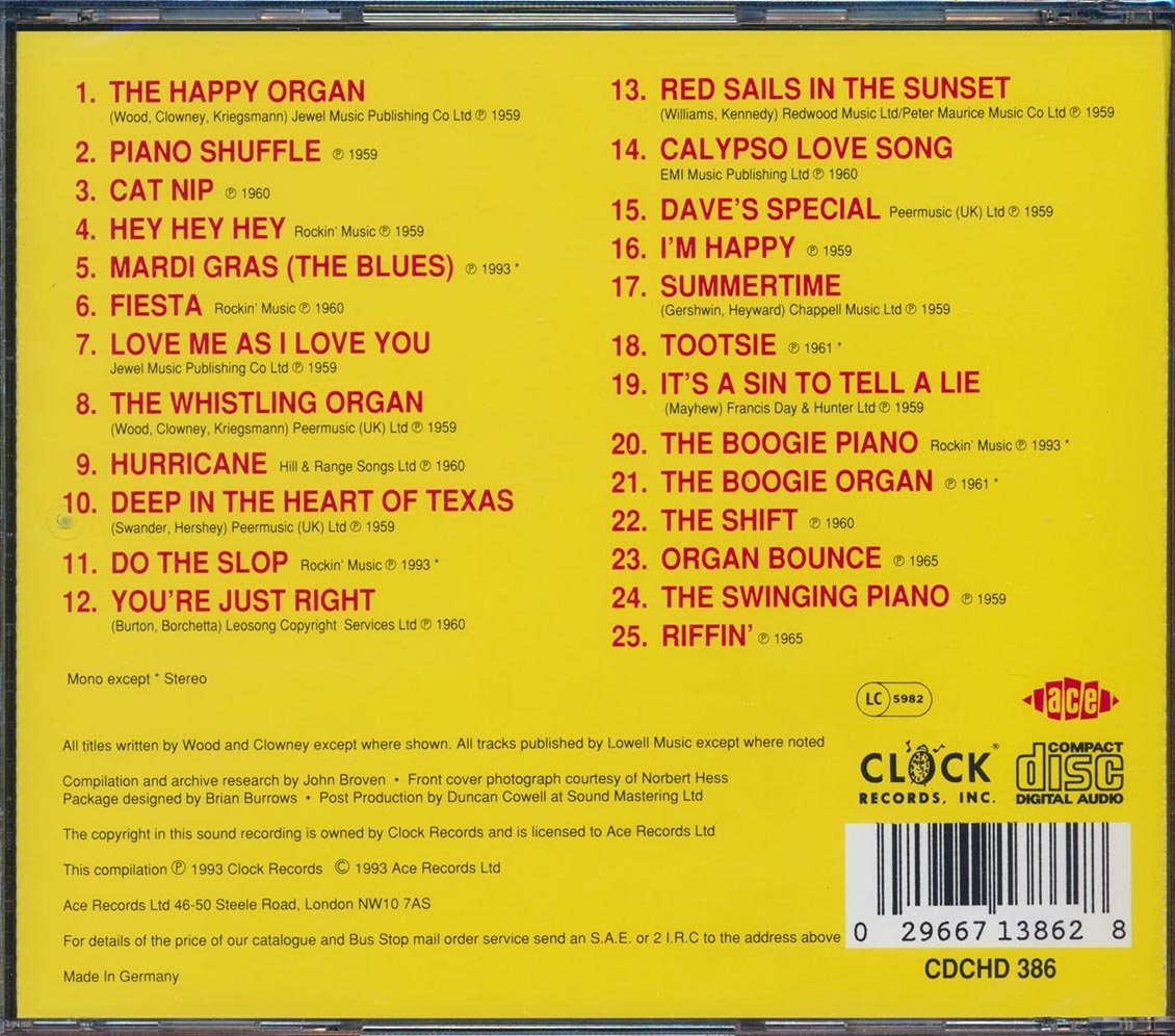 Dave Baby Cortez - Happy Organs, Wild Guitars & Pinao Shuffles (25 tracks)