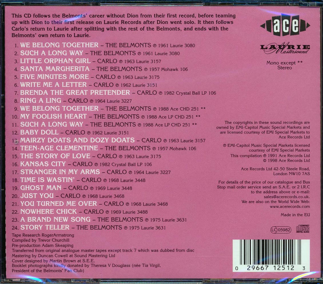 Carlo & The Belmonts - Carlo & The Belmonts (24 tracks)