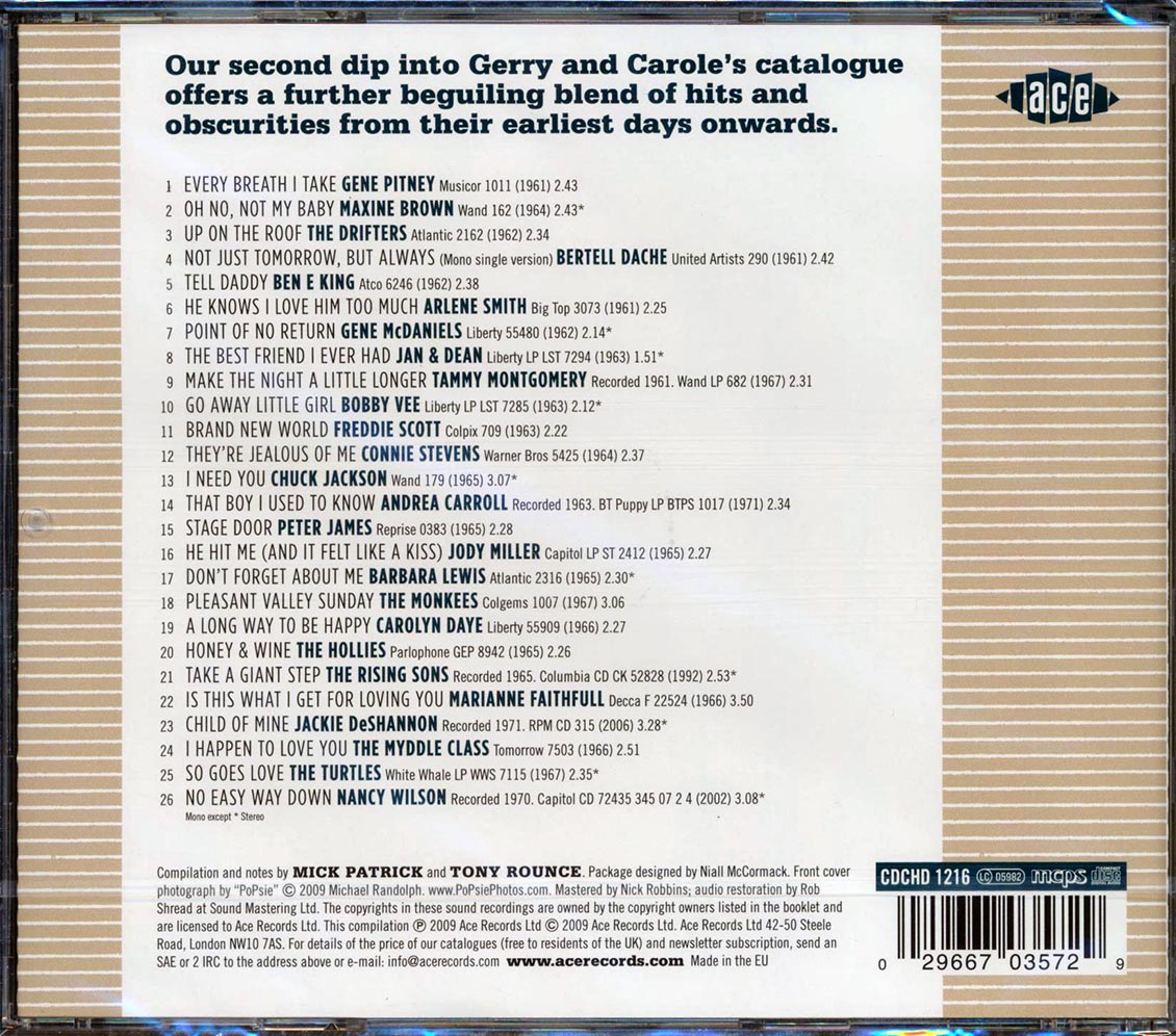 Various - Honey And Wine: Another Gerry Goffin And Carole King Song Collection (26 tracks)