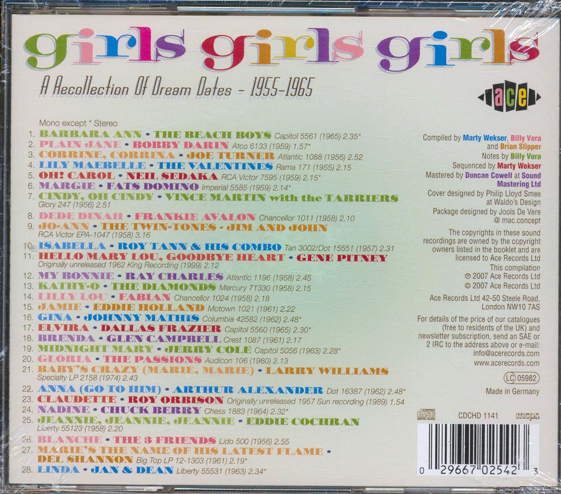 Various - Girls Girls Girls: A Collection Of Dream Dates 1955-1965 (28 tracks)
