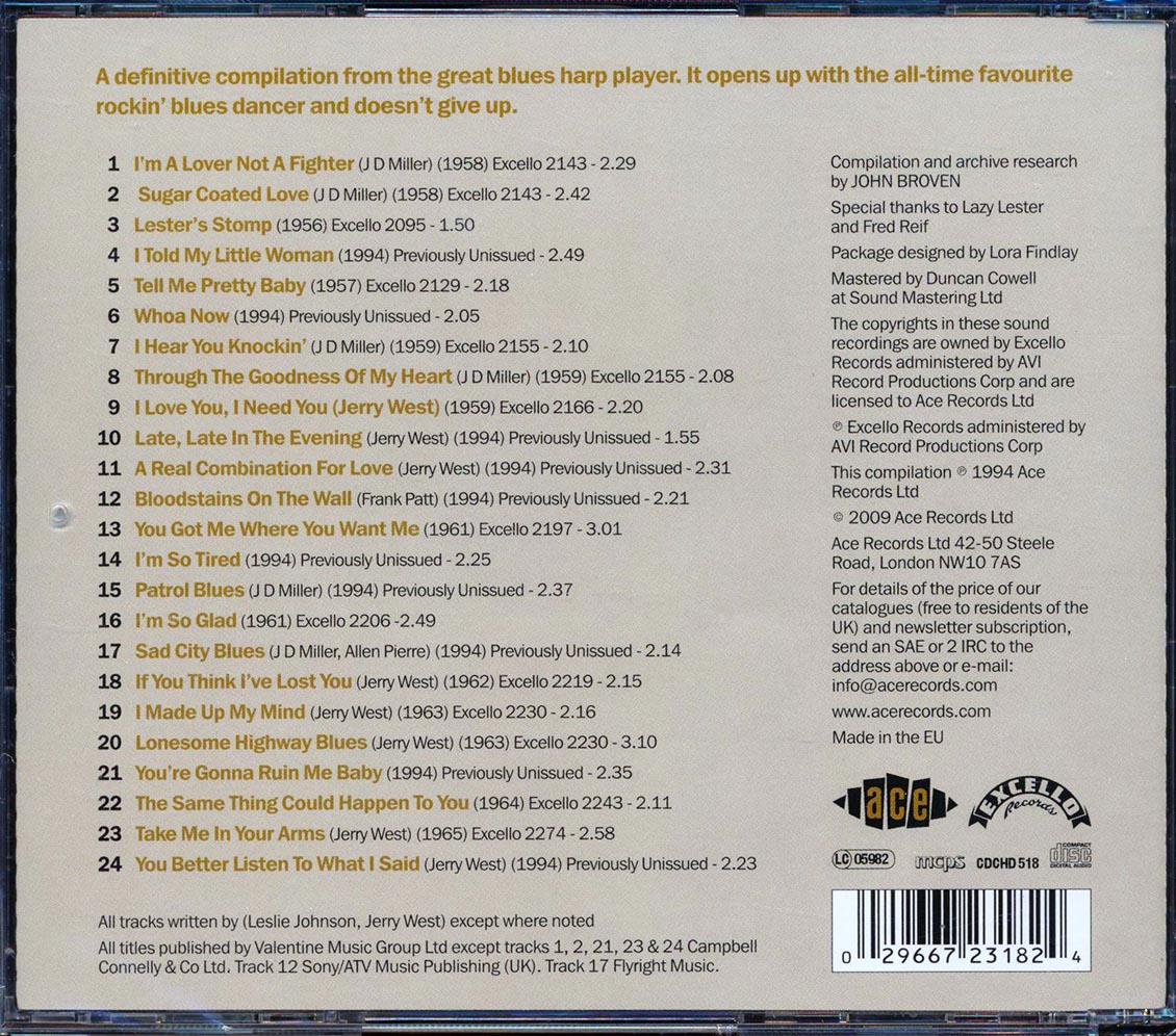 Lazy Lester - I'm A Lover Not A Fighter (24 tracks)