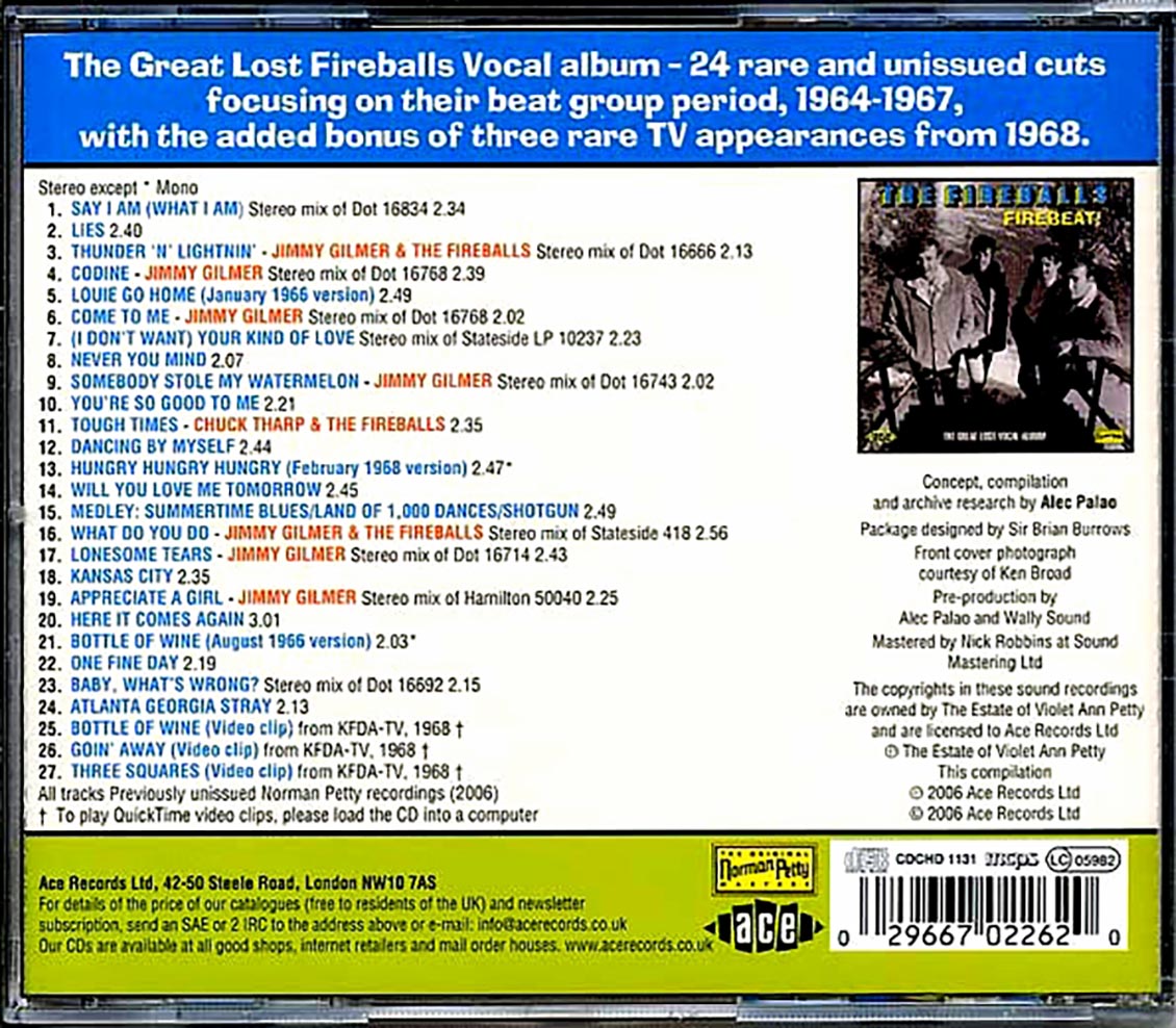 The Fireballs - Firebeat: The Great Lost Vocal Album (27 tracks)