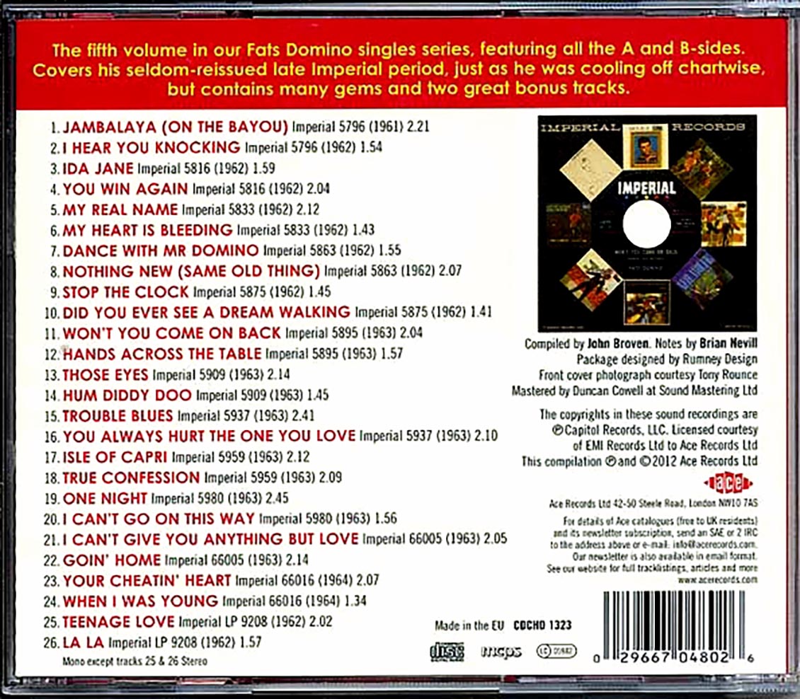 Fats Domino - The Imperial Singles Volume 5: 1962-1964 (26 tracks)