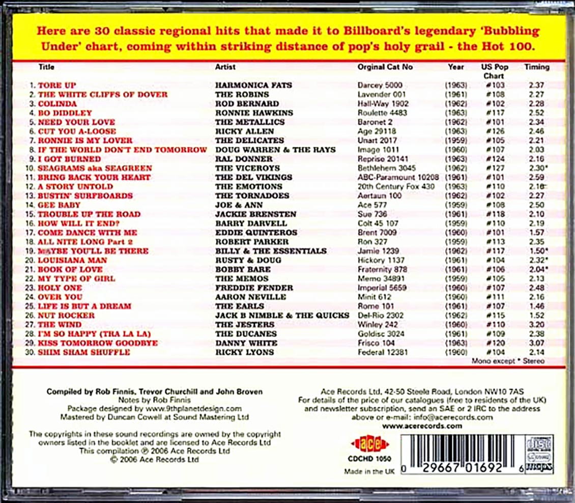 Various - The Golden Age Of American Rock N Roll: Special Bubbling Under Edition (30 tracks)