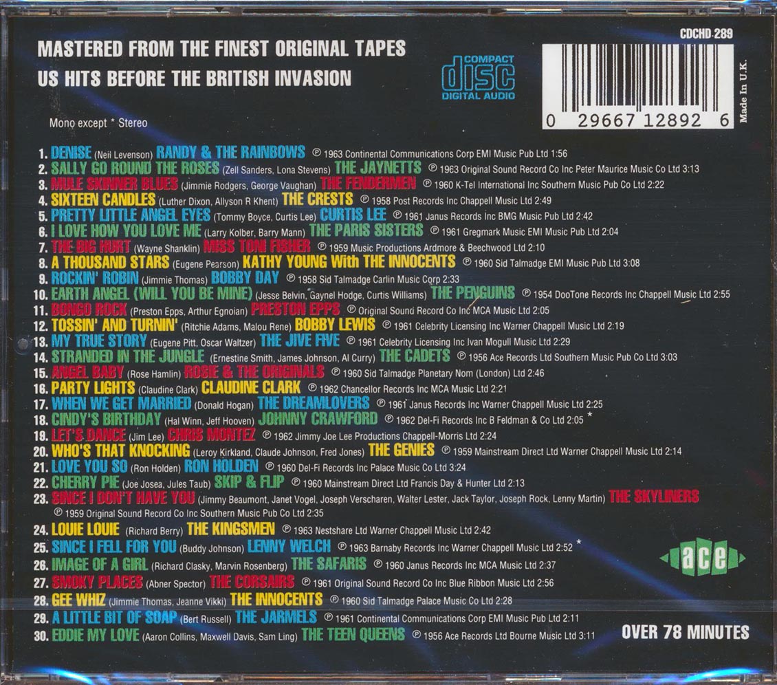 Various - The Golden Age Of American Rock N Roll Volume 1: Hard To Get Hot 100 Hits From 1954-1963 (30 tracks)