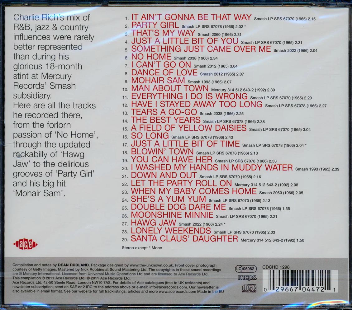 Charlie Rich - It Ain't Gonna Be That Way: The Complete Smash Sessions (29 tracks)