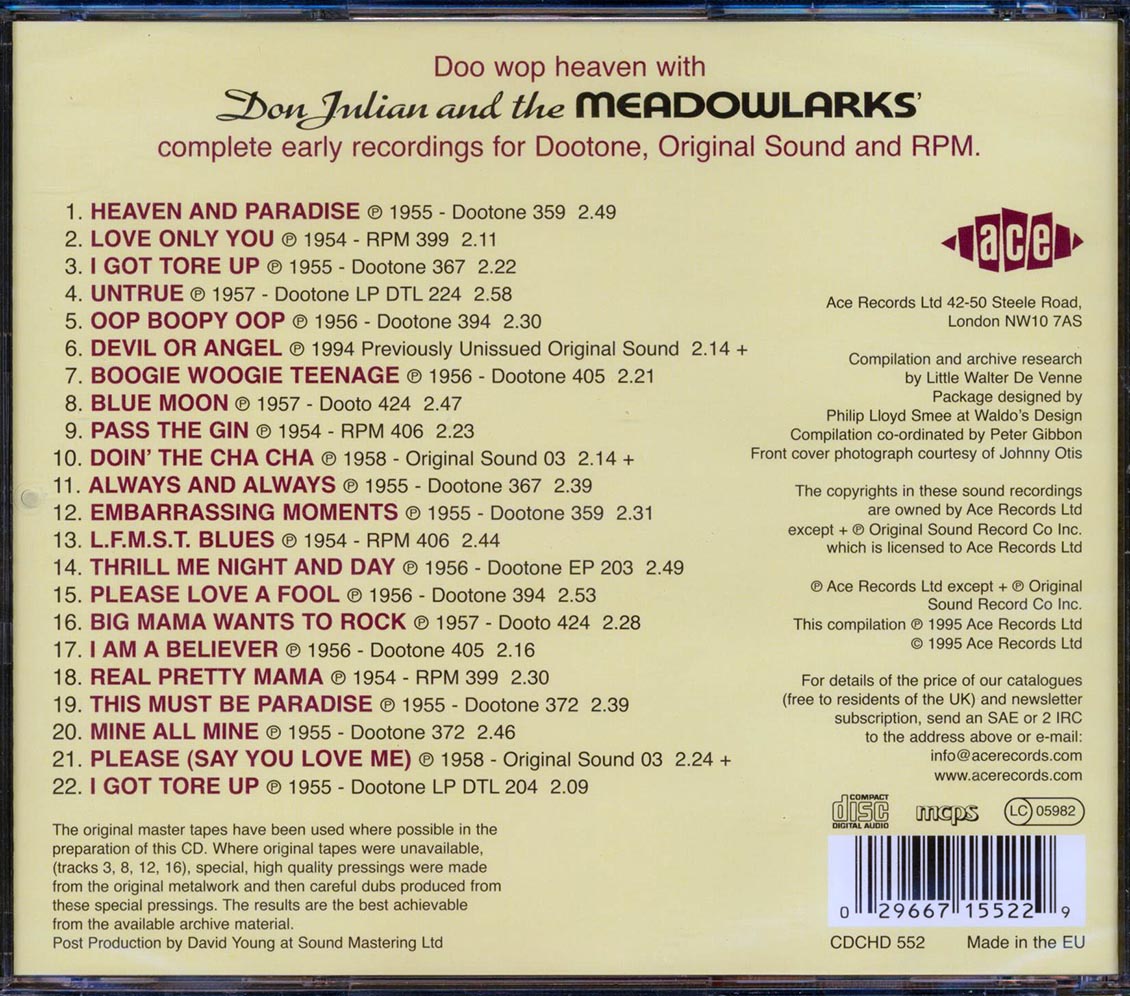 Don Julian & The Meadowlarks - Heaven & Paradise (22 tracks)