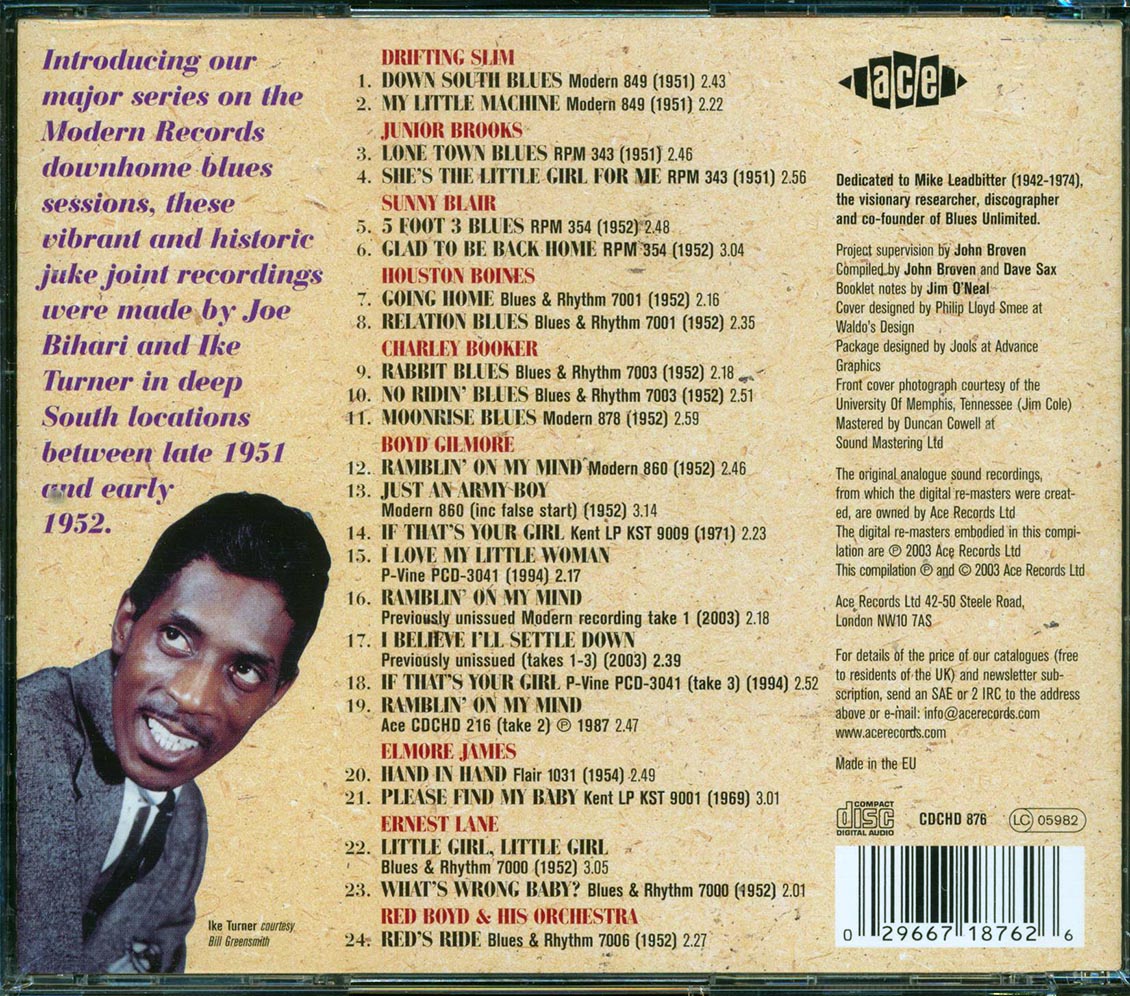 Various - The Modern Records Downhome Blues Sessions Volume 1: Arkansas & Mississippi 1951-1952 (24 tracks)