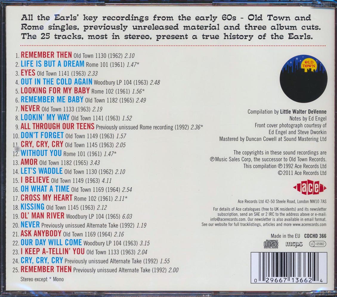 The Earls - Remember Then: The Best Of The Earls (25 tracks)