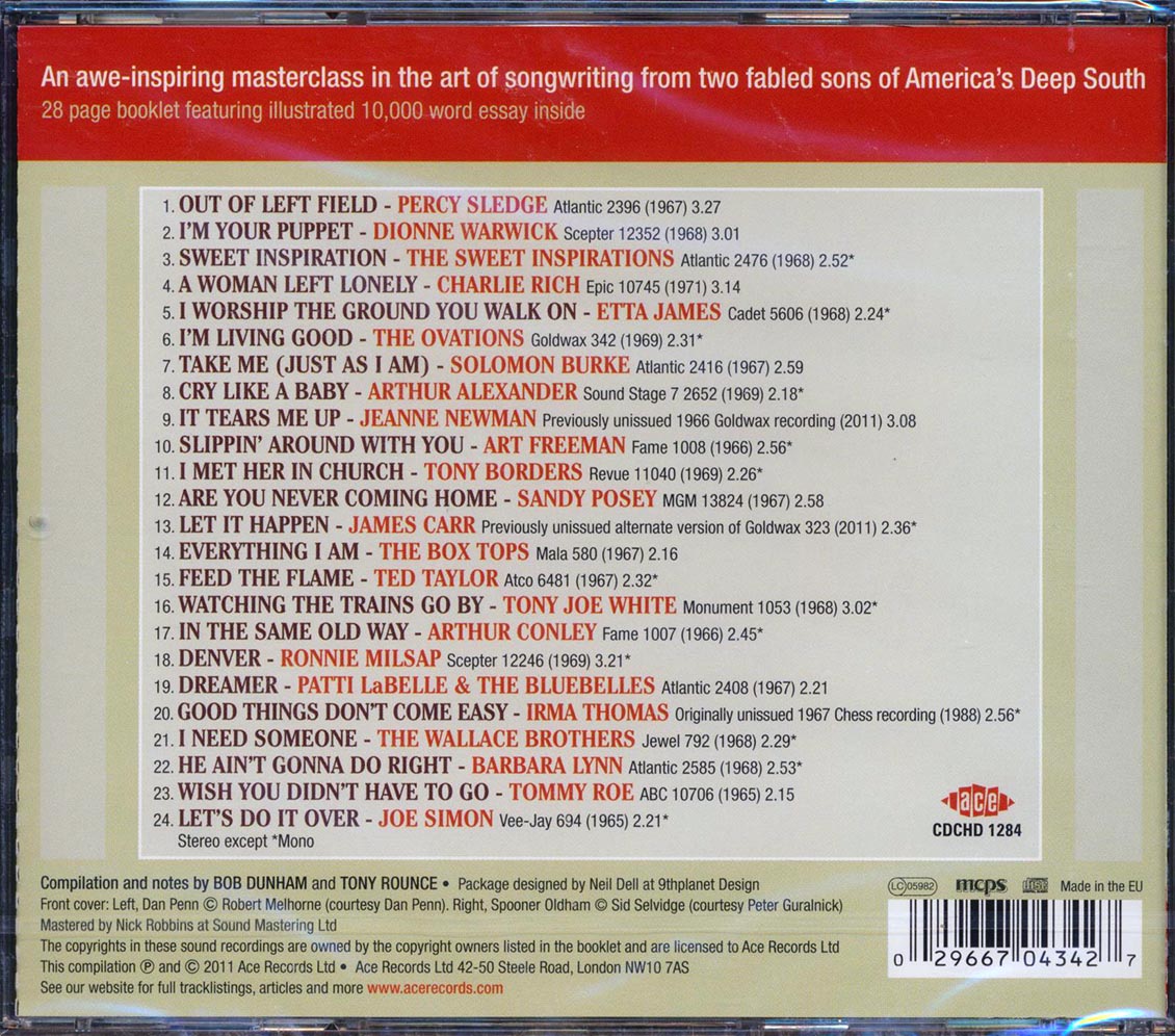 Various - Sweet Inspiration: The Songs Of Dan Penn & Spooner Oldham (24 tracks)