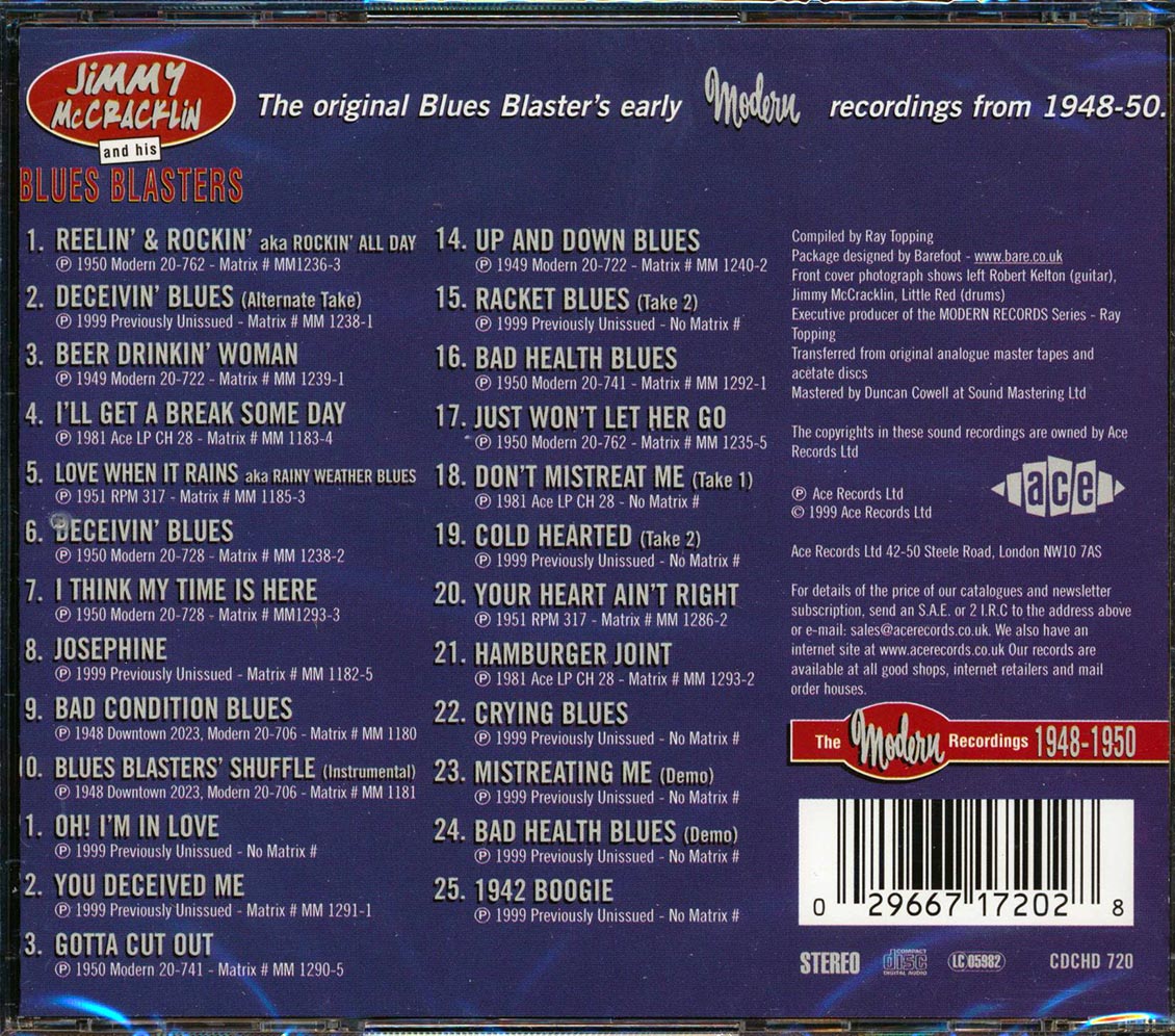 Jimmy McCracklin & His Blues Blasters - The Modern Recordings 1948-1950 (25 tracks)