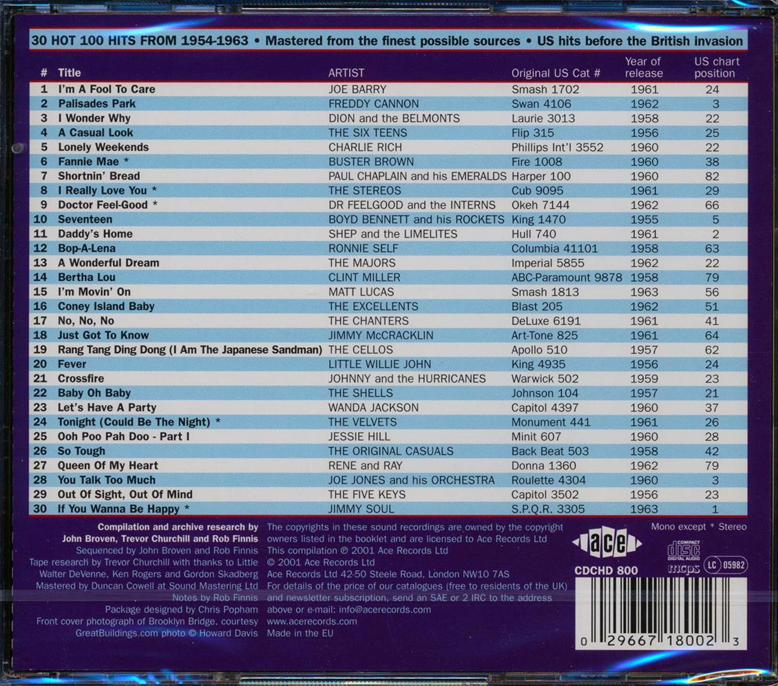 Various - The Golden Age Of American Rock N Roll Volume 9: Hot 100 Hits From 1954-1963 (30 tracks)