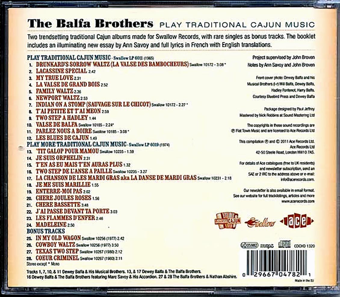 The Balfa Brothers - Play Traditional Cajun Music (28 tracks)