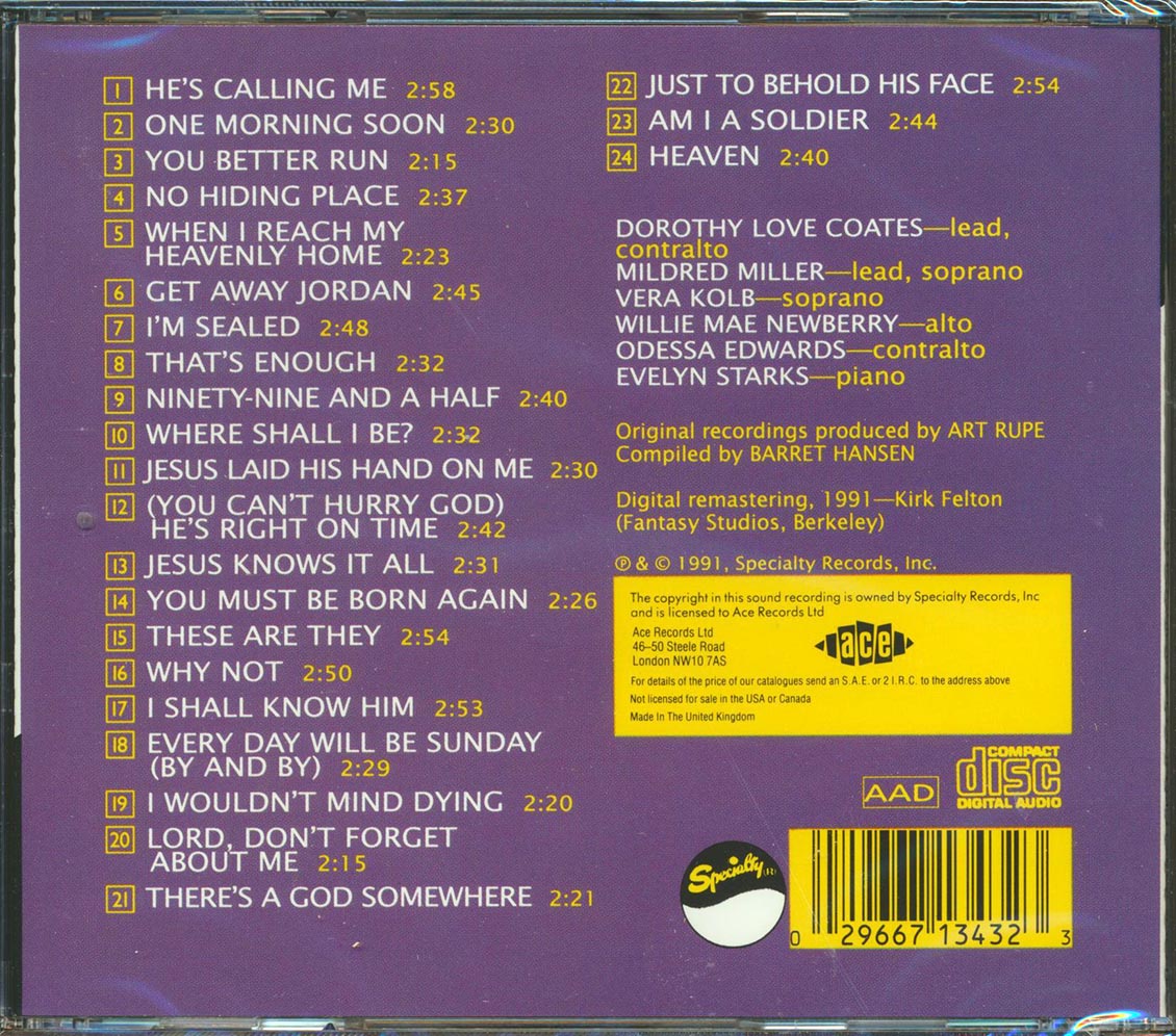 Dorothy Love Coats & The Original Gospel Harmonettes - The Best Of Dorothy Love Coats & The Original Gospel Harmonettes Volume 1 + Volume 2 (24 tracks)