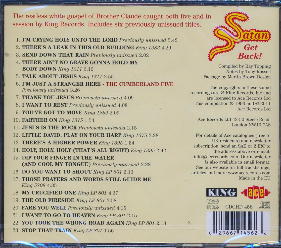 Brother Claude Ely - Satan Get Back (23 tracks)