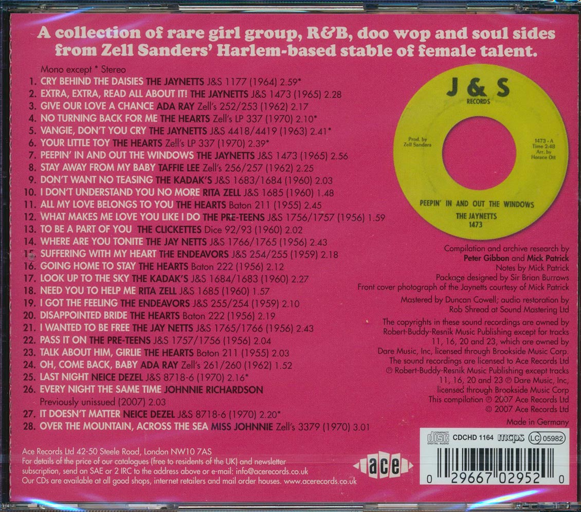 Various - Zell's Girls: J & S, Zell's, Batan And Dice Recordings 1955-1970 (28 tracks)