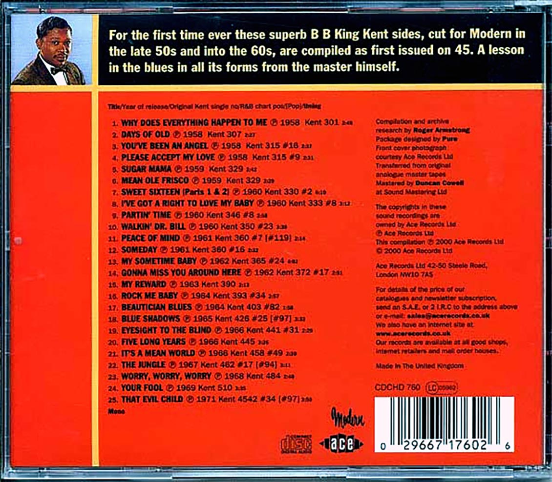 BB King - The Best Of The Kent Singles 1958-1971 (25 tracks)