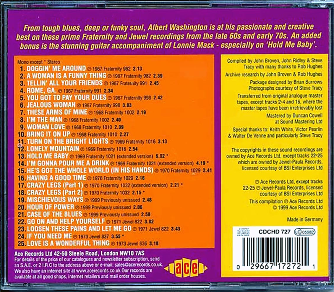 Albert Washington - Blues & Soul Man (25 tracks)
