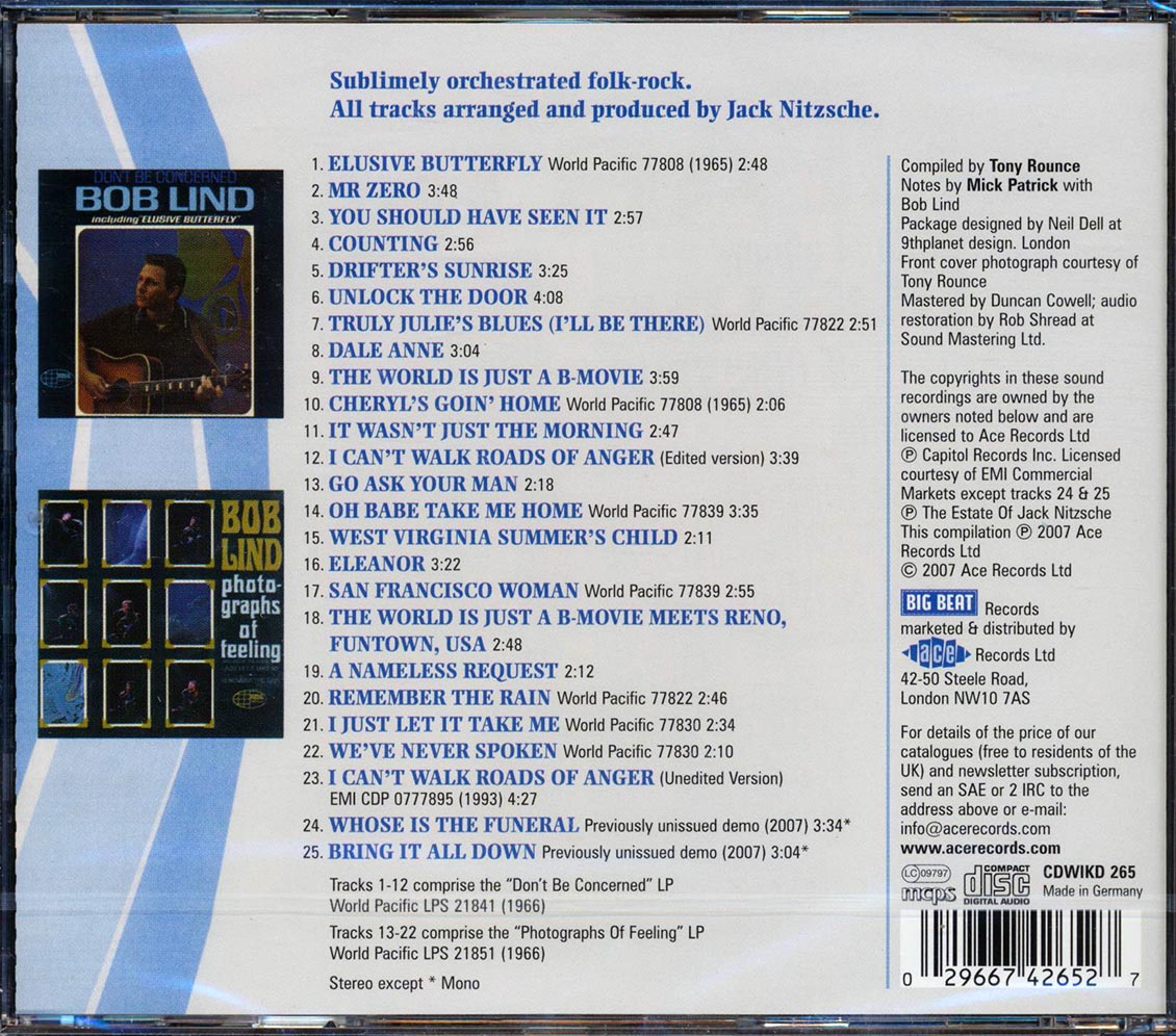 Bob Lind - Elusive Butterfly: The Complete Jack Nitzsche Sessions (25 tracks)