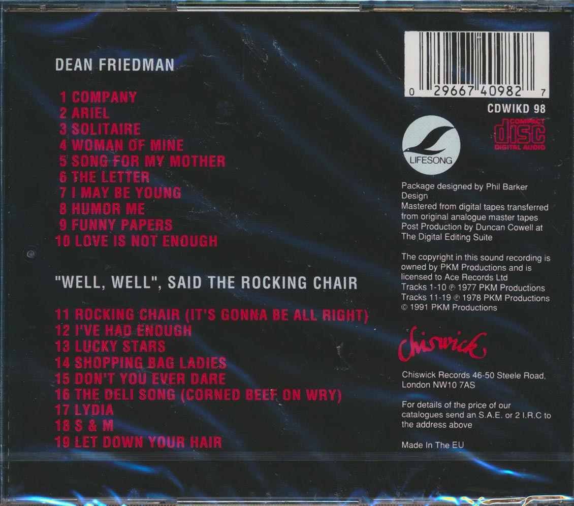 Dean Friedman - Dean Friedman + Well, Well, Said The Rocking Chair