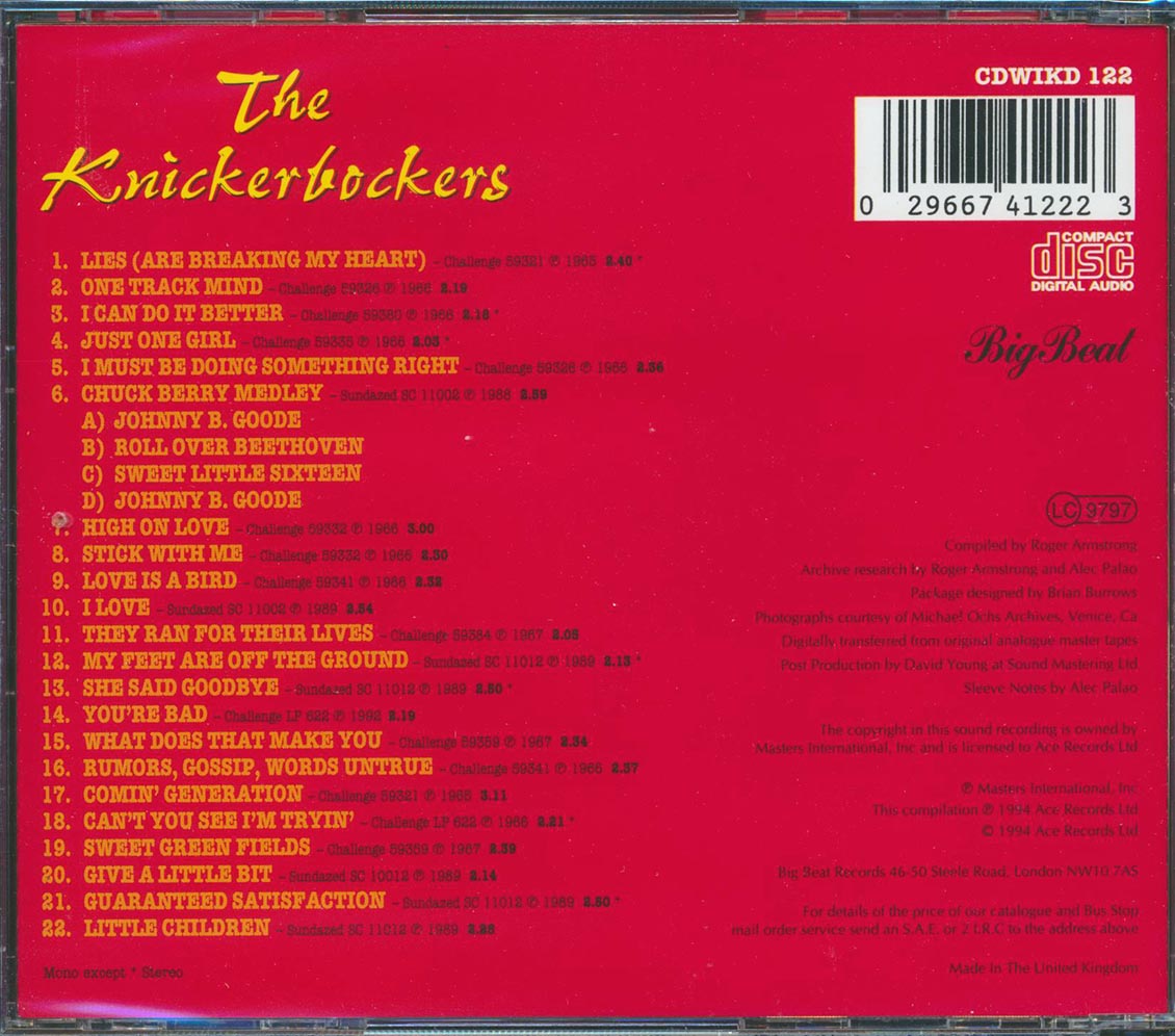 The Knickerbockers - A Rave Up With The Knickerbockers (22 tracks)