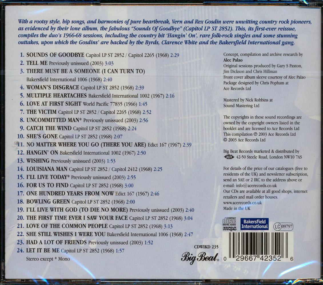 The Gosdin Brothers - Sounds Of Goodbye (24 tracks)