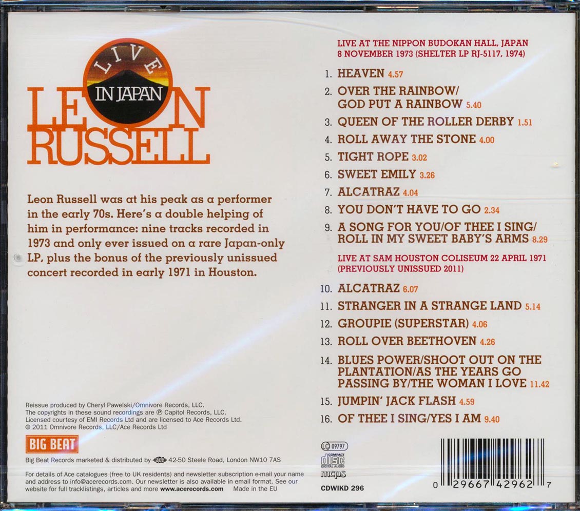 Leon Russell - Live In Japan 1973 + Live In Houston 1971