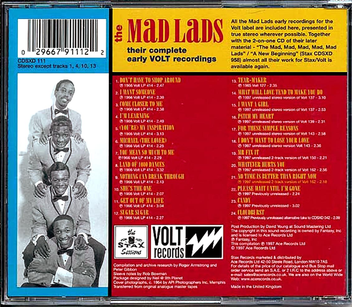 The Mad Lads - Their Complete Early Volt Recordings (24 tracks)