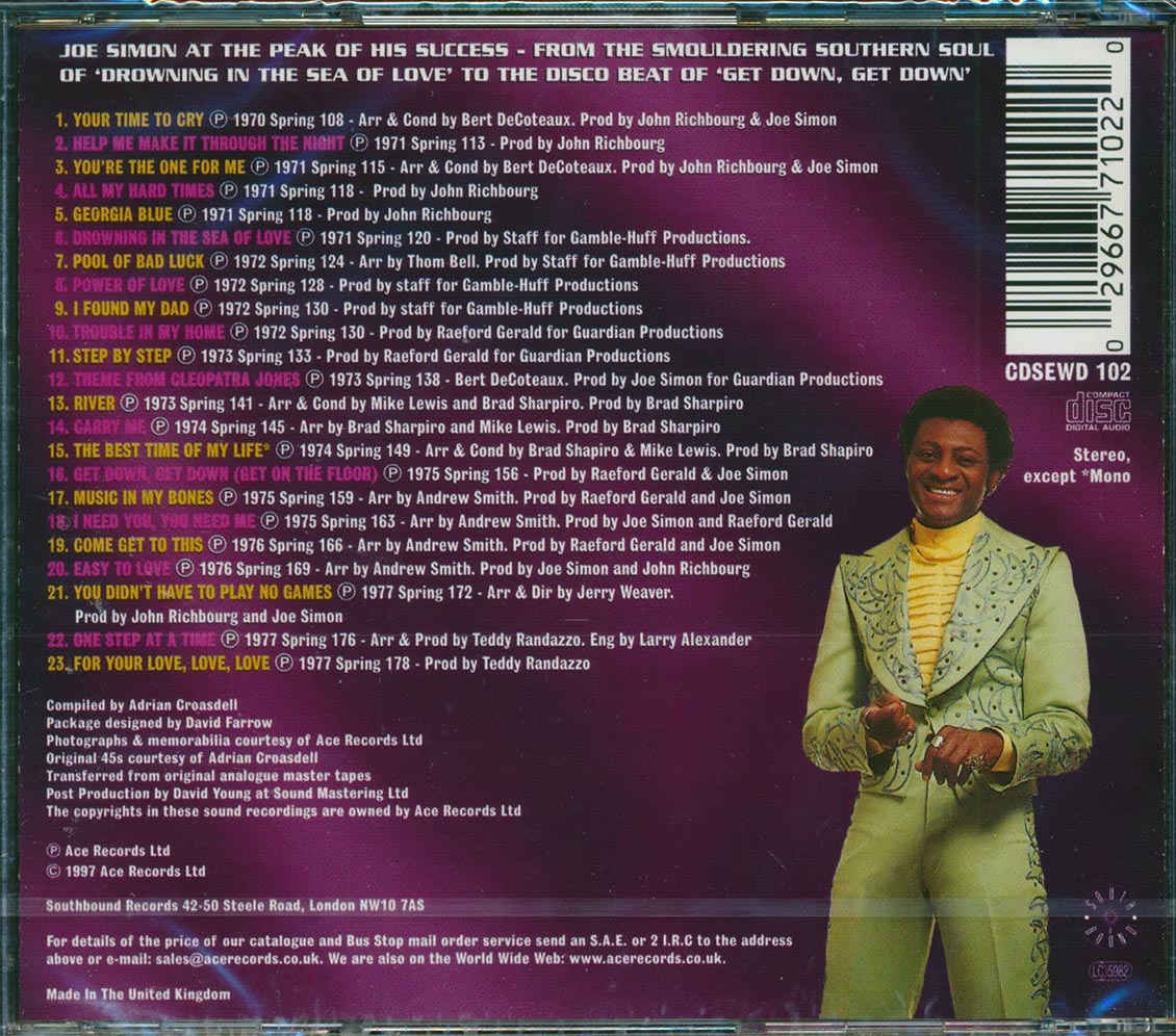Joe Simon - Greatest Hits: The Spring Years 1970-1977 (23 tracks)