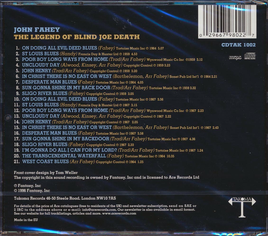 John Fahey - The Legend Of Blind Joe Death (21 tracks)