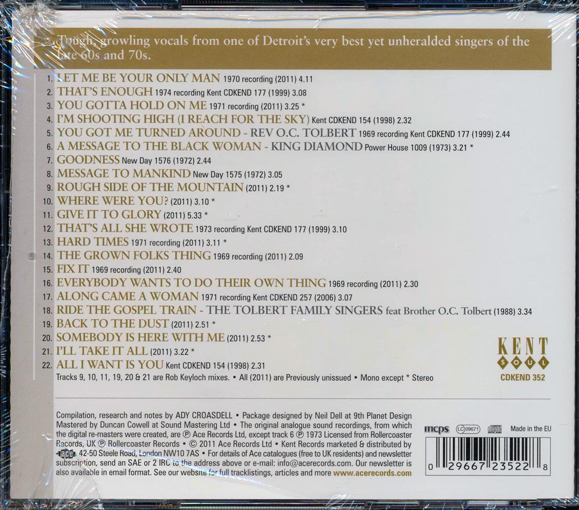OC Tolbert - Black Diamond: Dave Hamilton's Detroit Masters (22 tracks)